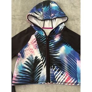 Forever 21 Cropped Sweatshirt Womens M Medium Full Zip Hoodie Long Sleeve Jacket